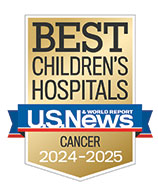 Best Children's Hospital US News caancer 2024-2025 logo badge