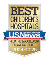 Best Children's Hospital US News pediatric and adolescent behavioral health 2024-2025 logo badge