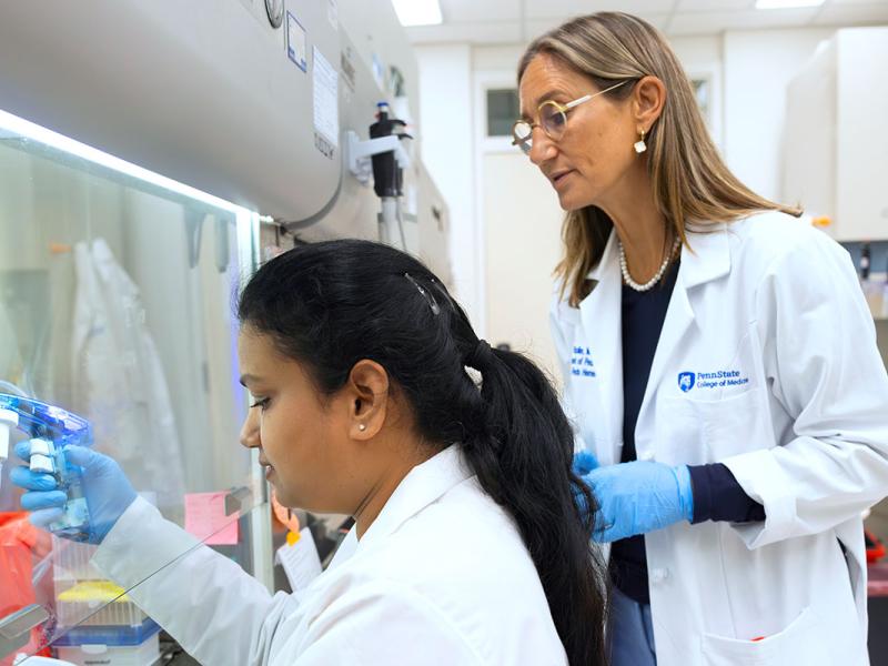 Researchers in lab at Penn State College of Medicine.